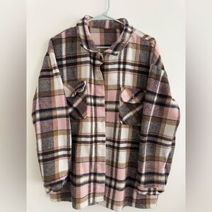 WMNS Fall Cosy Flannel - Pink & Brown